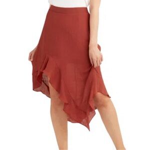 BCX Asymmetrical Skirt in Warm Rust boho chic scarf skirt Fairycore